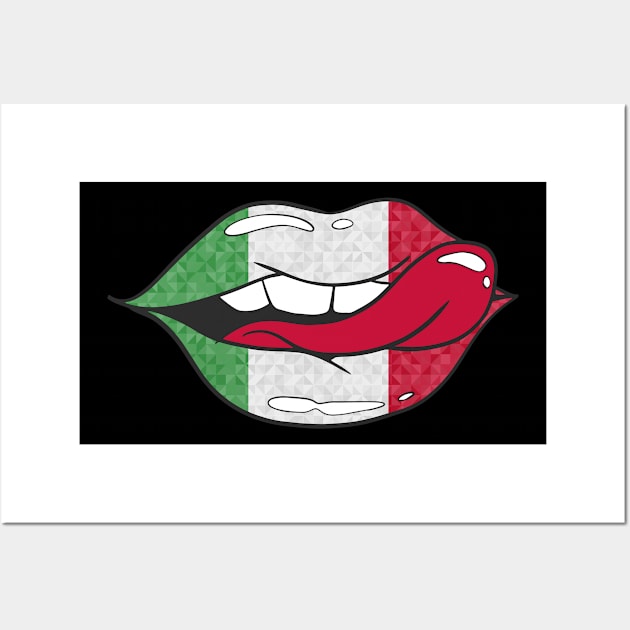 Flag Lips Italy Wall Art by HappyGiftArt